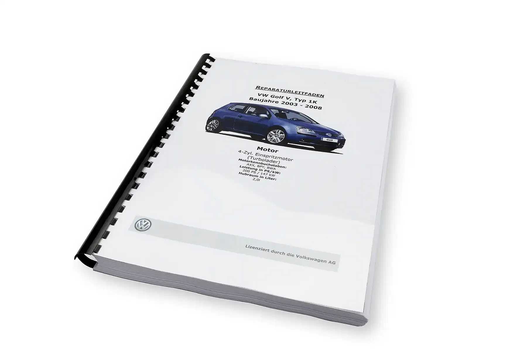 Engine repair guide VW Golf 5 TFSI
