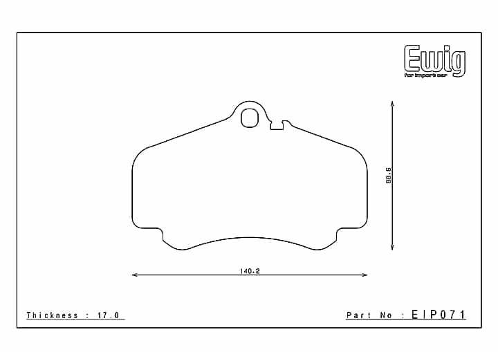 Endless brake pad EIP071 MX72 suitable for VA Porsche