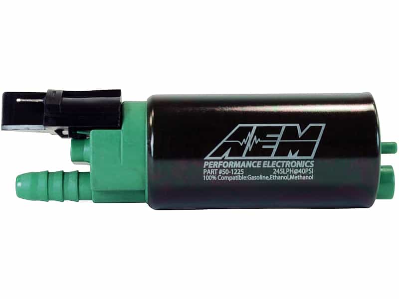 245lph high flow fuel pump with offset inlet AEM