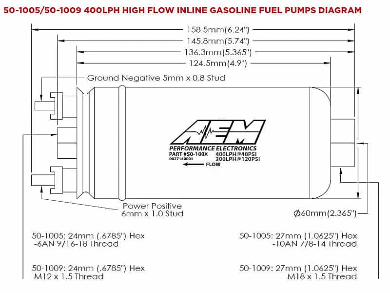 400L Metrische 044 High Flow Ersatz Benzinpumpe AEM 