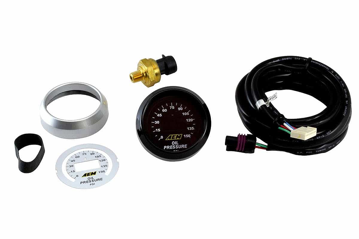 AEM Digital 150 PSI oil pressure indicator