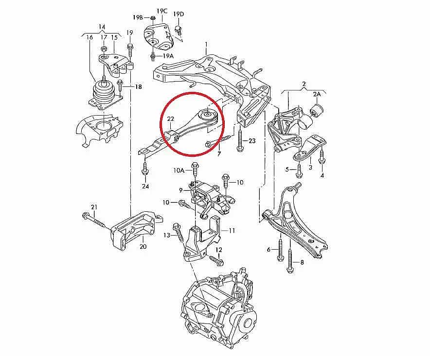 VW Polo WRC eng torq link - part drawing