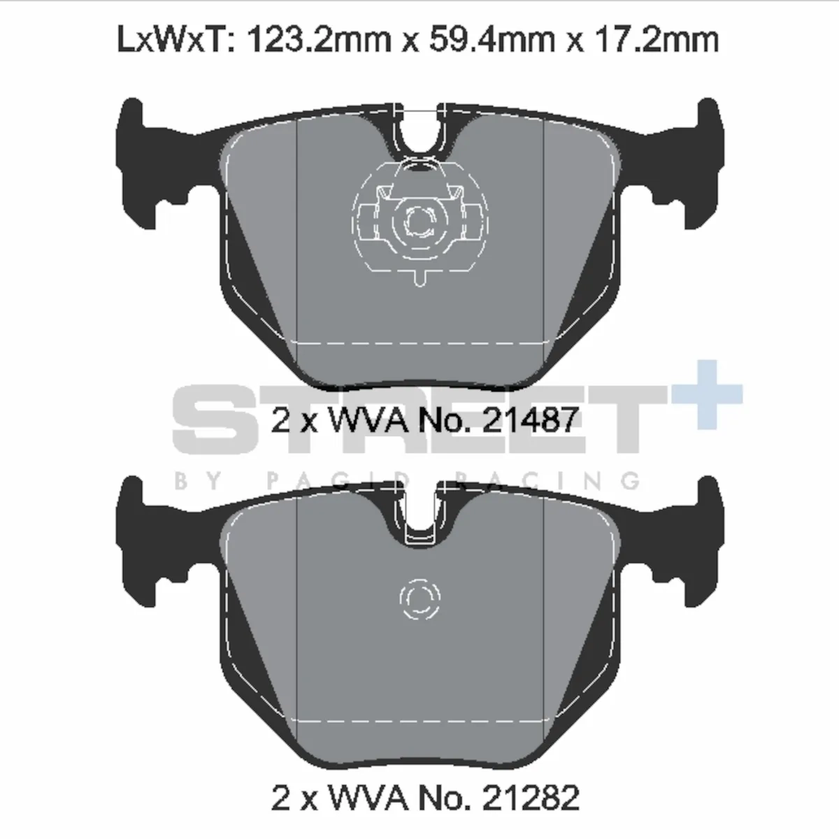 Plaquettes de frein racing HA T8223SP2001 Street+ PAGID adaptées pour BMW