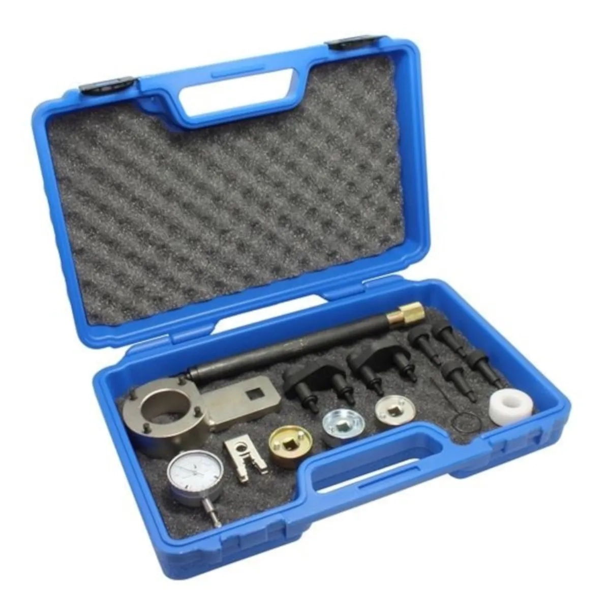 Maletín azul abierto con herramienta BAR-TEK® para cambio de cadena de distribución y ajuste de calado en motores 1.8L y 2.0L FSI, TFSI y TSI, tipo VAG T40271 y T10355
