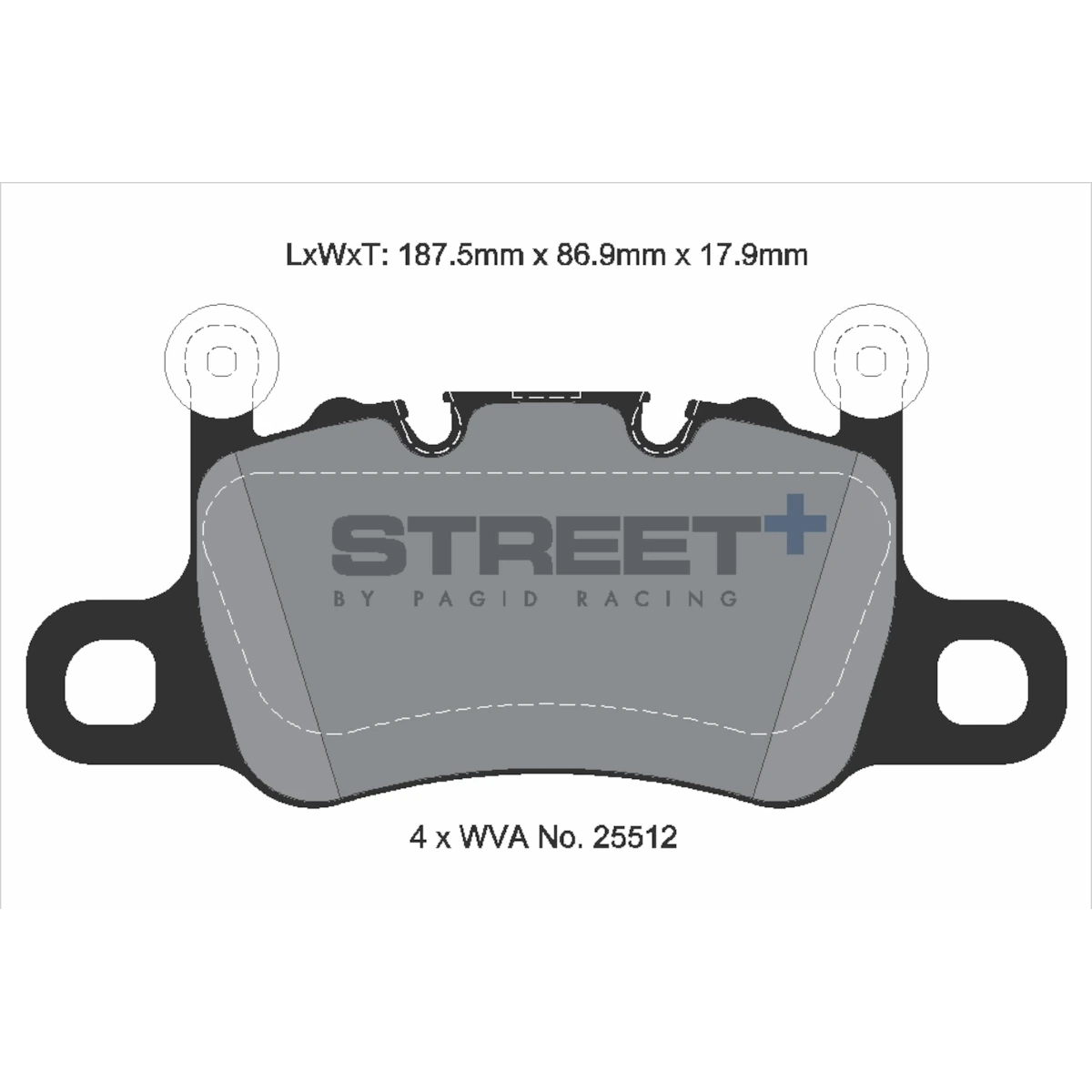 Plaquettes de frein Porsche Racing HA T8277SP2001 Street+ PAGID