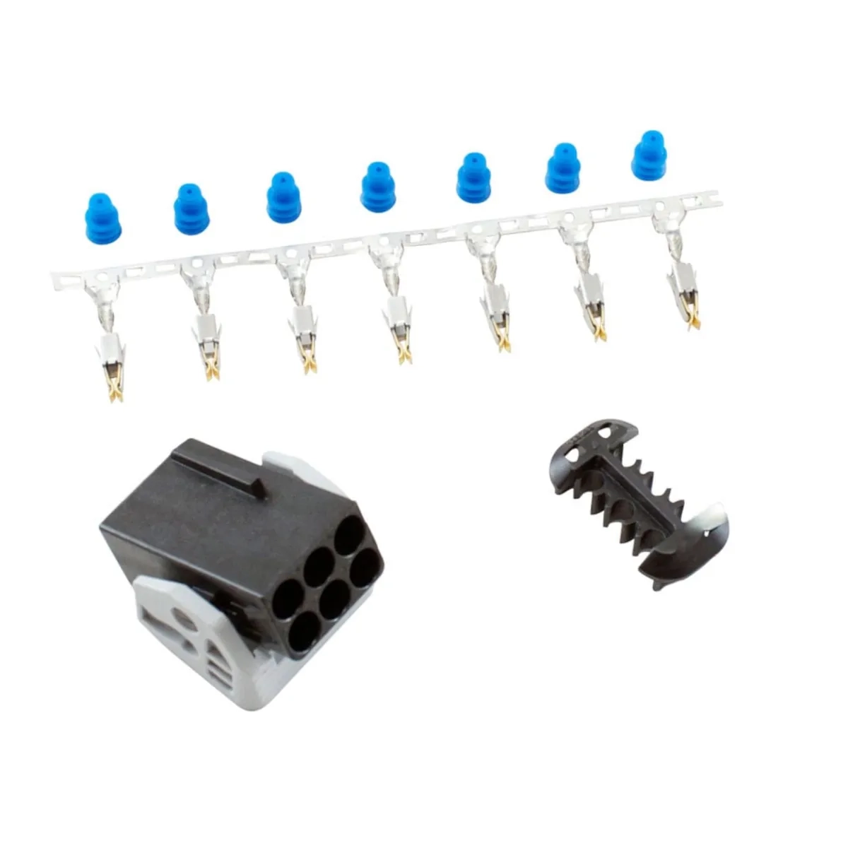 AEM Stecker-Buchse Kit als Ersatz-Steckdosensatz für Bosch LSU 4.2 Breitband UEGO Lambdasonde, mit Steckerbuchse, 7 Kontakten und 7 Kabeldichtungen für Wideband AFR Controller