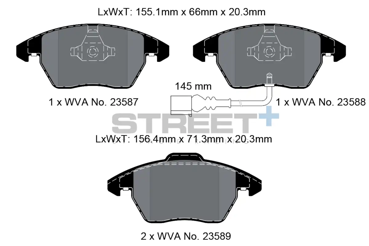 VW & Audi Racing Bremsbeläge VA T8033SP2001 Street+ PAGID