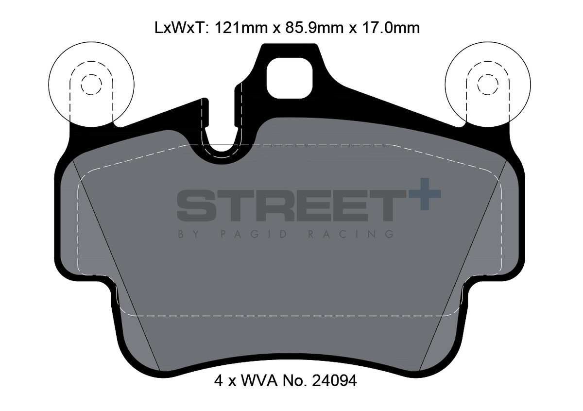 Porsche Racing brake pads VA T8054SP2001 Street+ PAGID