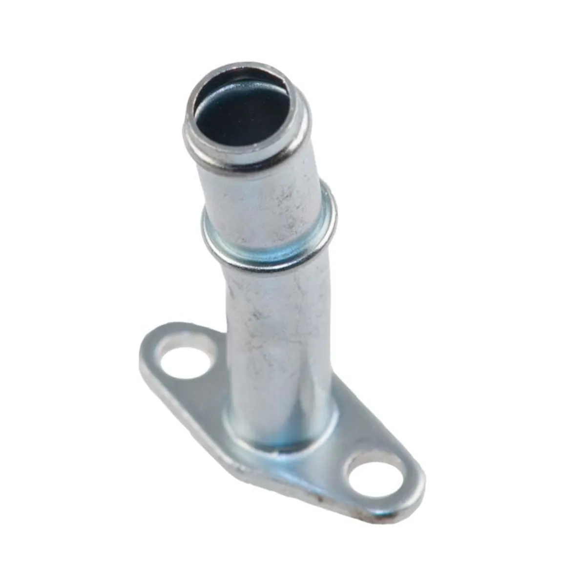 L’Universal BAR-TEK® Ölrücklauf pour turbocompresseurs G, GT, GTX et EFR, zincé, avec pli de 5°, raccord de tuyau de 16 mm et trous de fixation de 9 mm, est illustré.