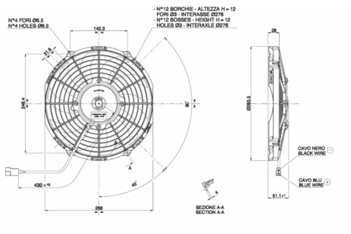 Radiator fan D284 - D255 blowing SPAL
