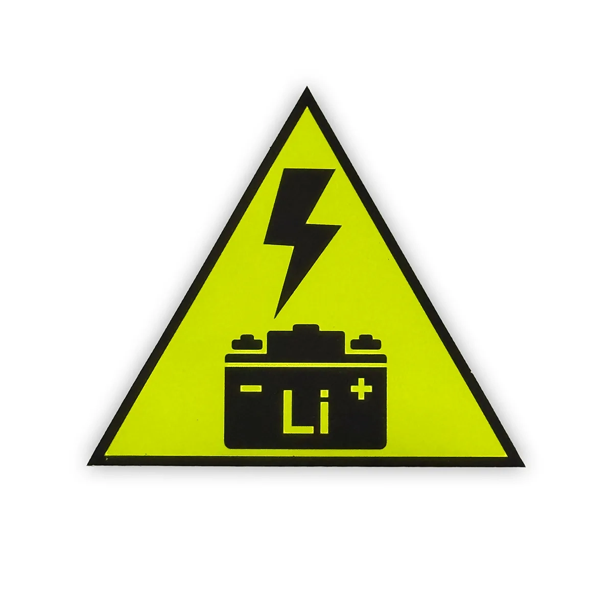 Lithium warning sticker neon yellow fluorescent BAR-TEK®
