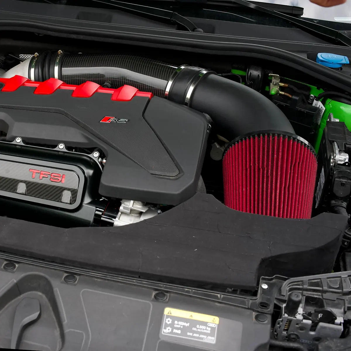 2.5 TFSI EA855 evo upgrade open carbon air intake with TÜV BAR-TEK®