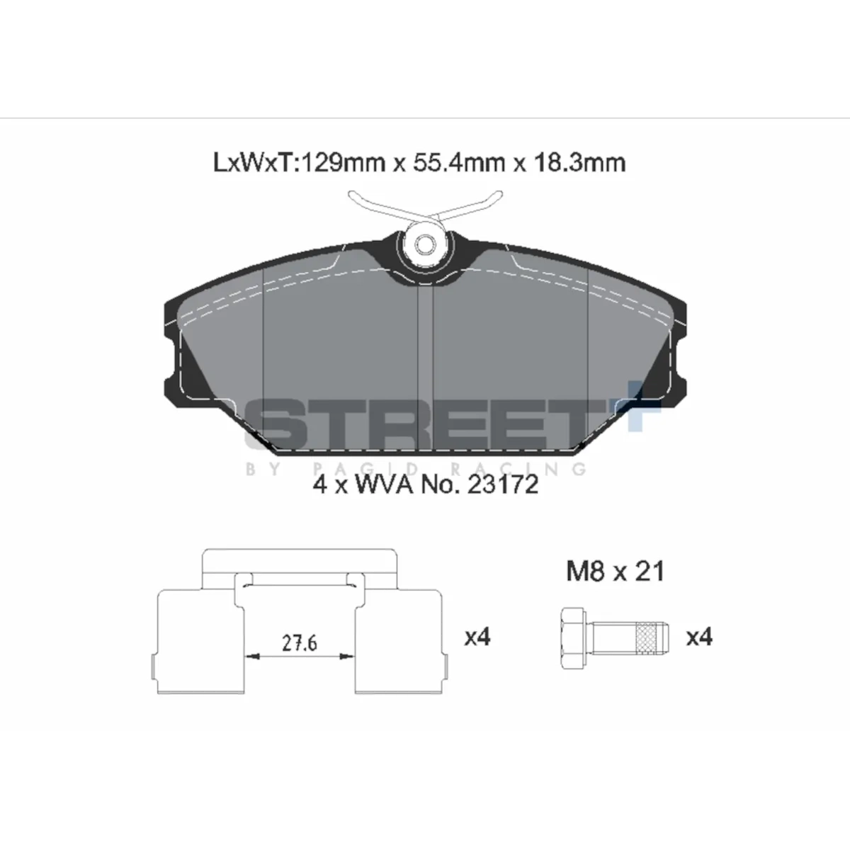 Plaquettes de frein Renault Racing avant T8165SP2001 Street+ PAGID