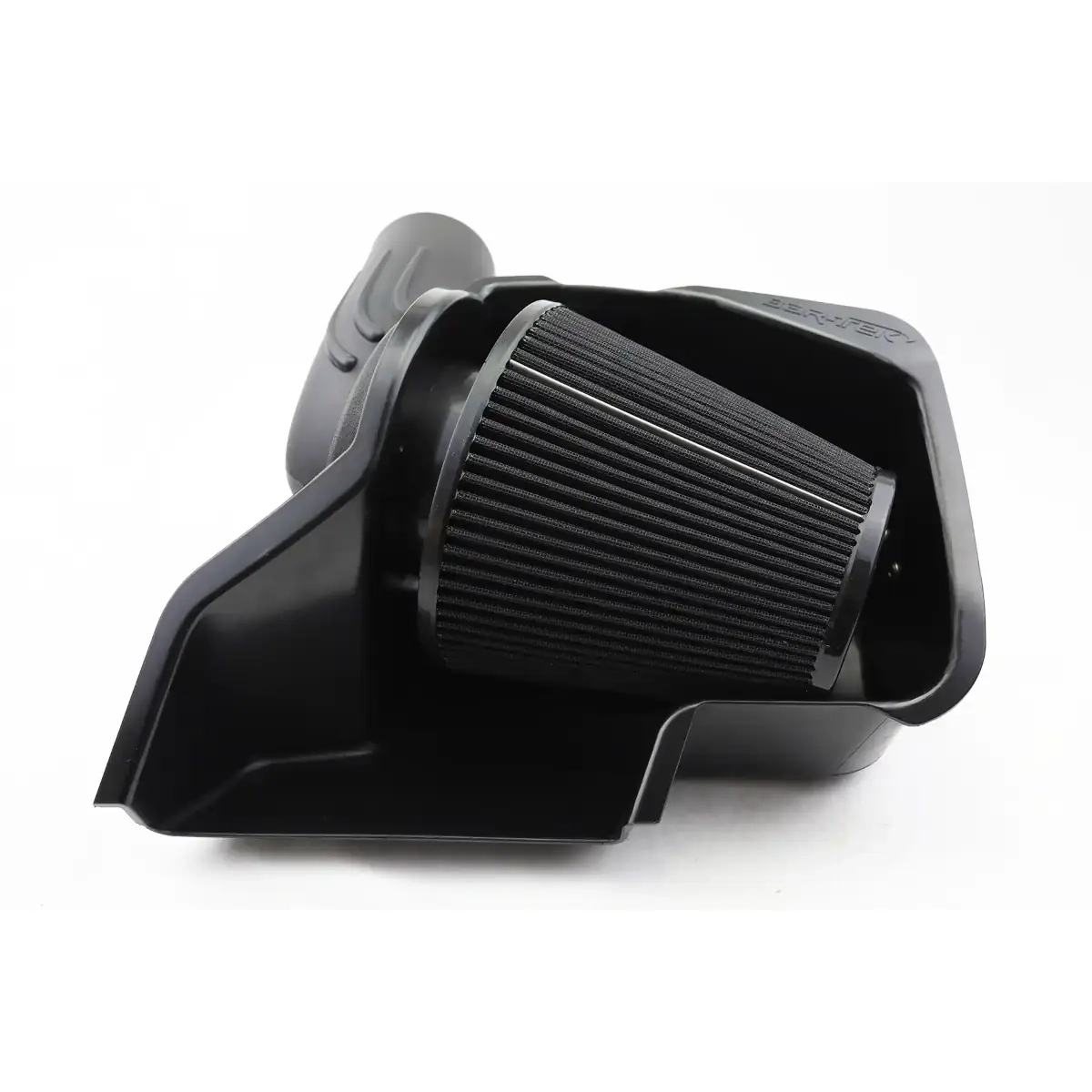 Black BAR-TEK® Open Air Intake for 2.0L TSI EA888 with TÜV, featuring an open air filter and airbox for Golf 7 and Golf 8
