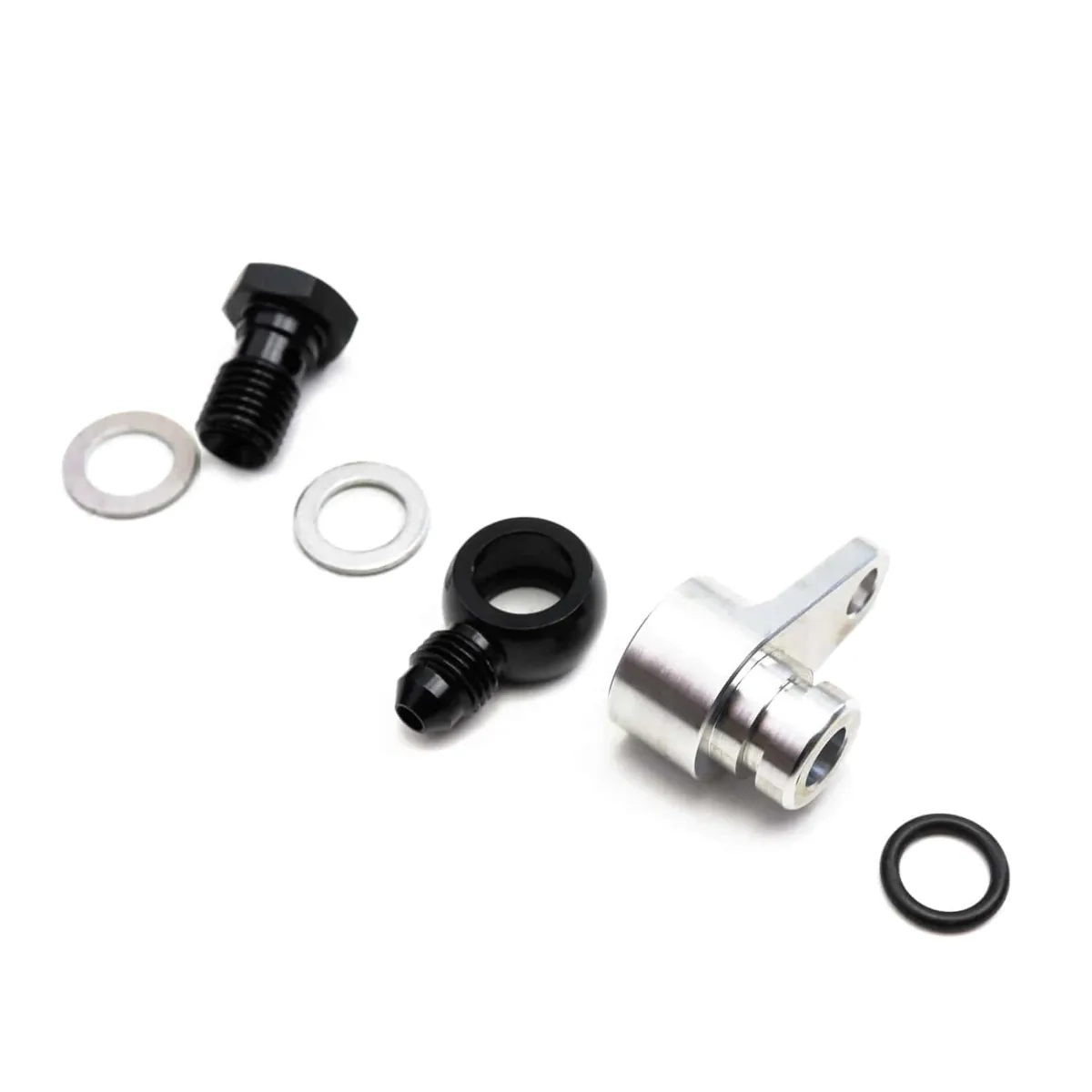 Conexión de aceite al bloque en aluminio billet para 2.5 TFSI EA855 con salida Dash-4, tornillo, arandelas de sellado y junta tórica para Audi RS3 y TTRS