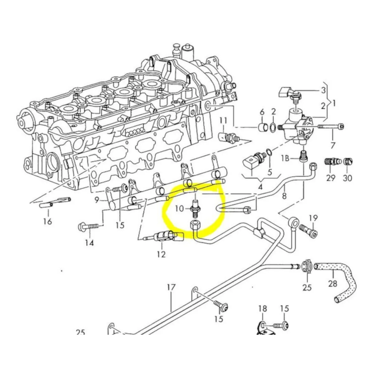 Ventil de mejora de 2.0L TFSI para el sistema de combustible