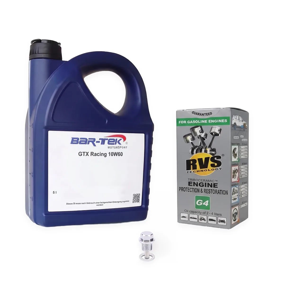 Oil Change Service Kit GTX Racing Oil 10W-60 + RVS G4 Engine Protection BAR-TEK®