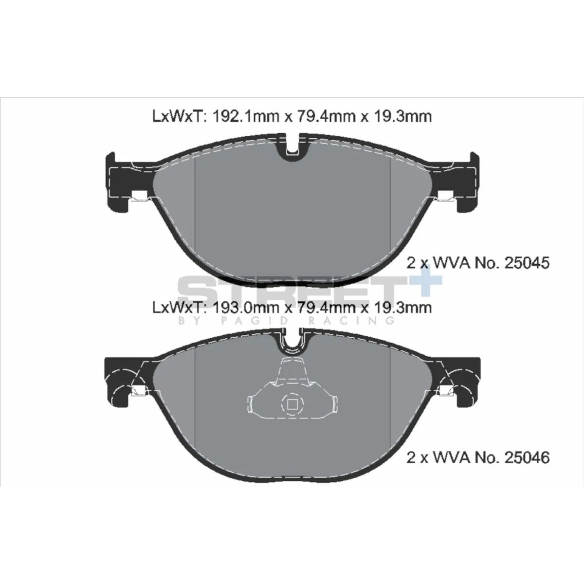 Plaquettes de frein racing AV T8106SP2001 Street+ PAGID compatible avec BMW