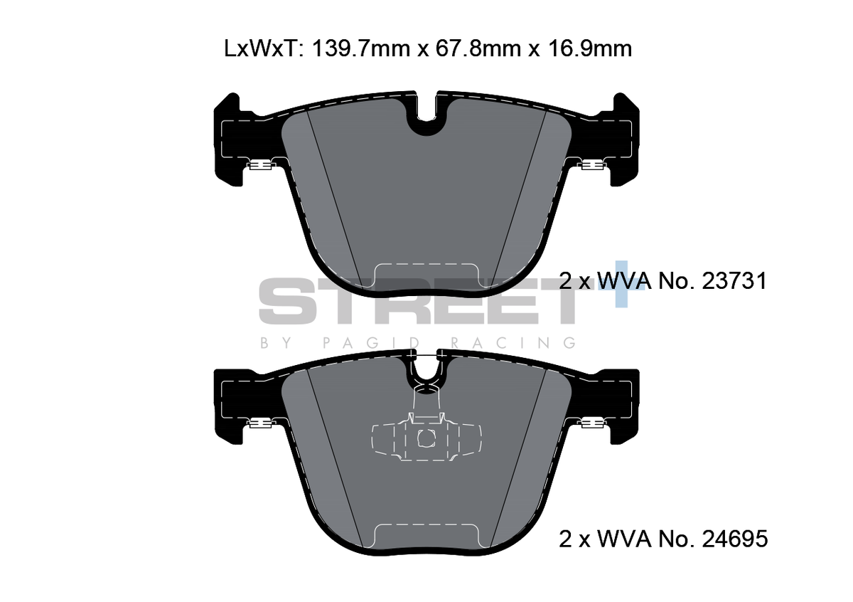 Plaquettes de frein PAGID Street+ Racing HA 8021 adaptées à BMW