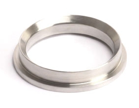 Shown is the Turbosmart WG45 stainless steel valve seat for the external Hyper-Gate45 45 mm wastegate