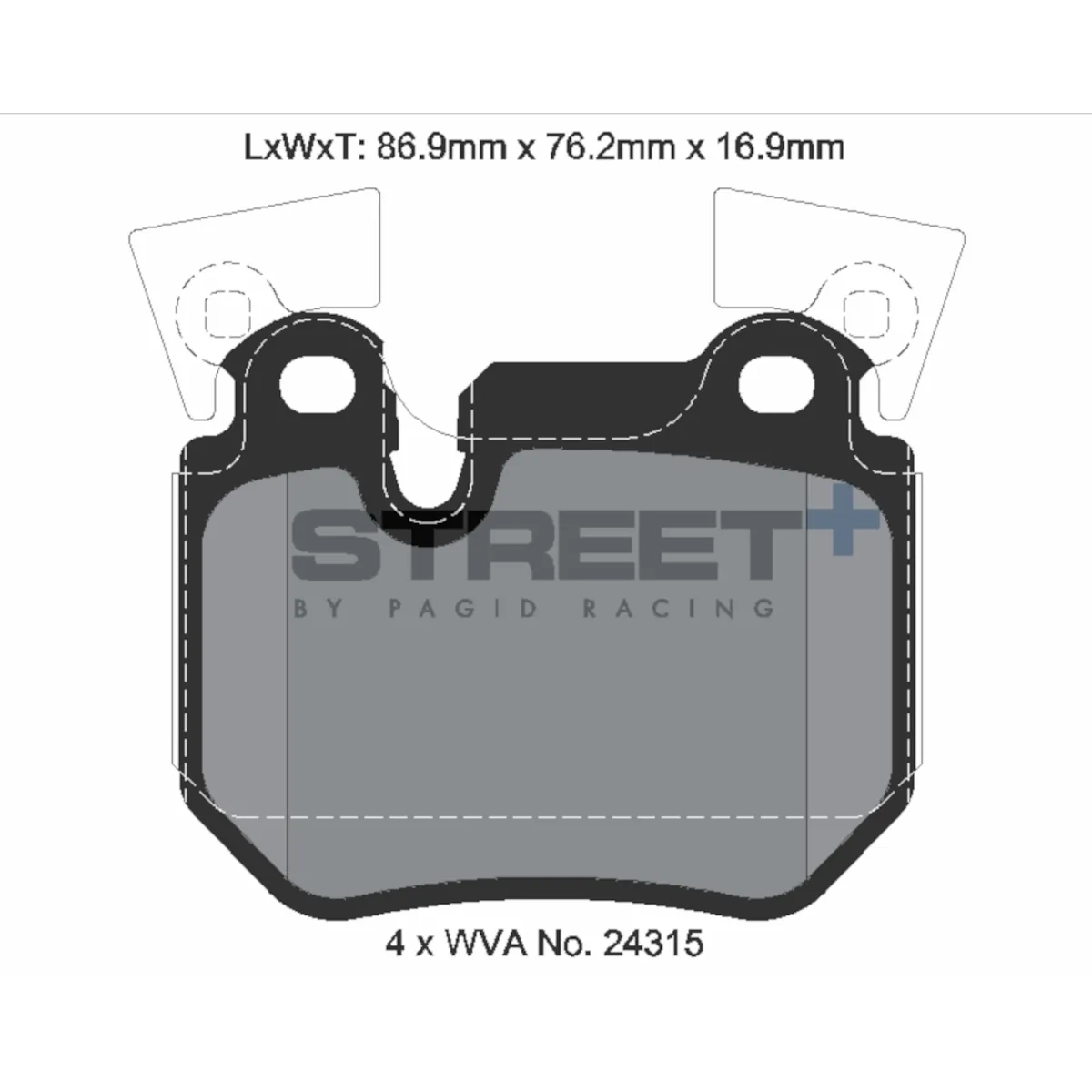Plaquettes de frein racing HA T8067SP2001 Street+ PAGID compatibles avec BMW