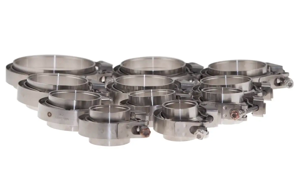 Abrazadera de escape en V ranura de acero inoxidable & Juego de lengüetas