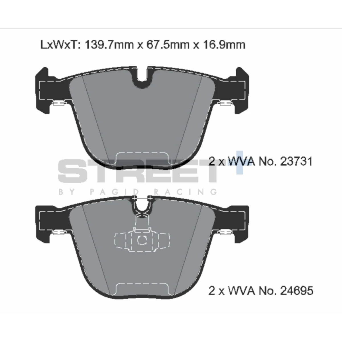 Plaquettes de frein Racing HA T8043SP2001 Street+ PAGID adaptées pour BMW