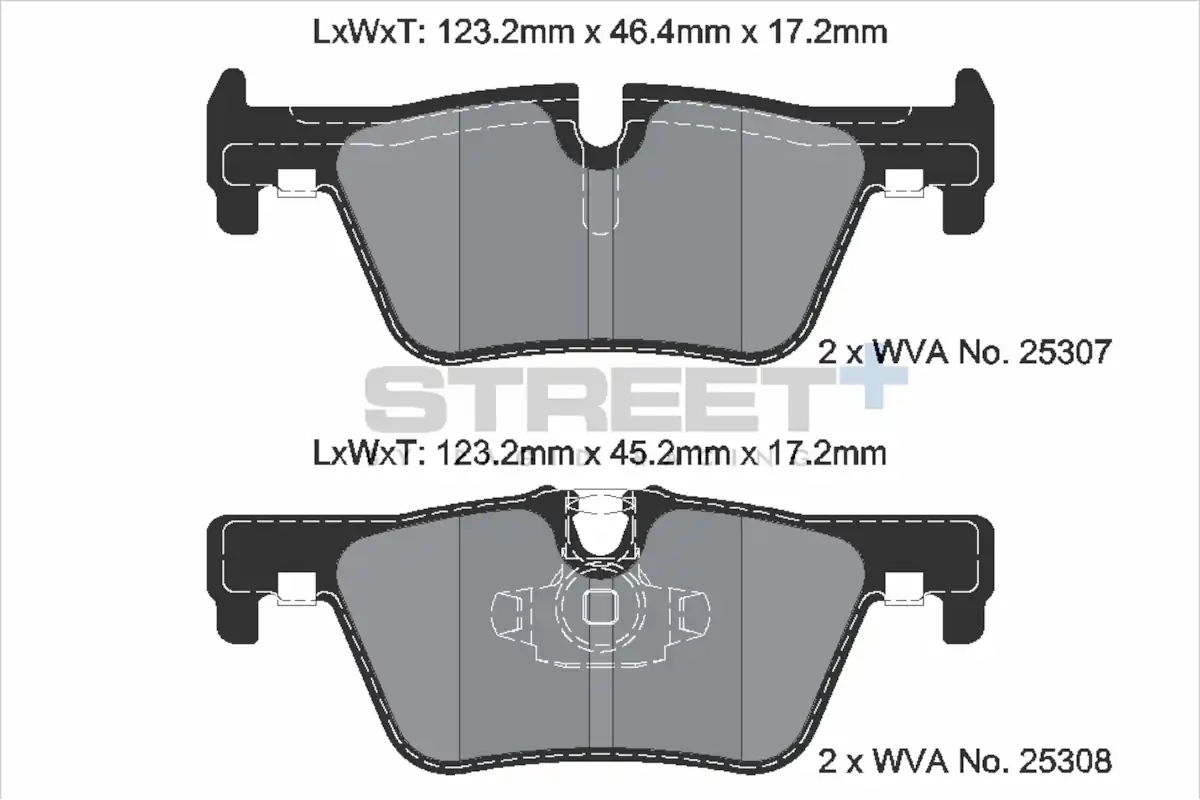 Plaquettes de frein racing HA T8117SP2001 Street+ PAGID adaptées pour BMW