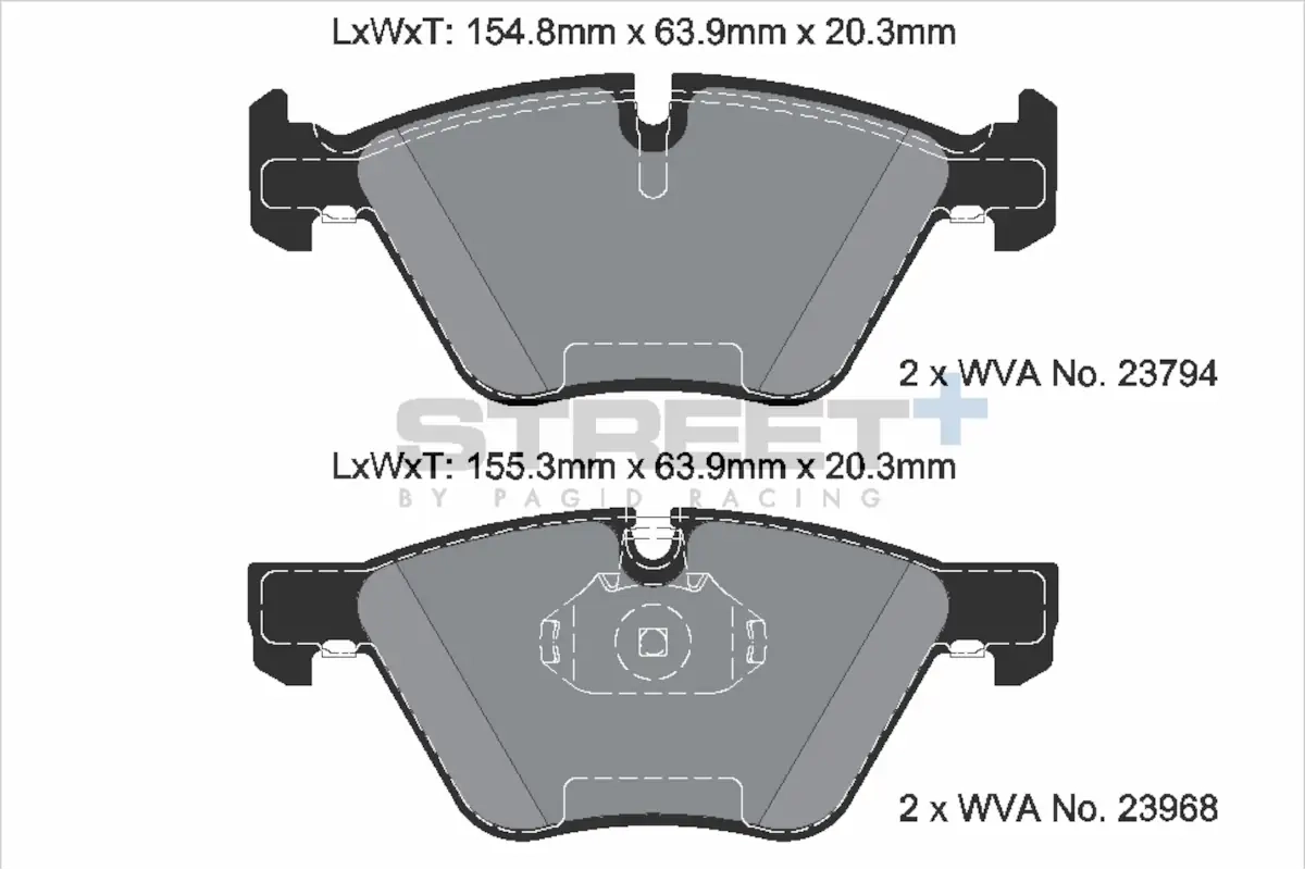 Plaquettes de frein racing HA T8045SP2001 Street+ PAGID compatibles avec BMW