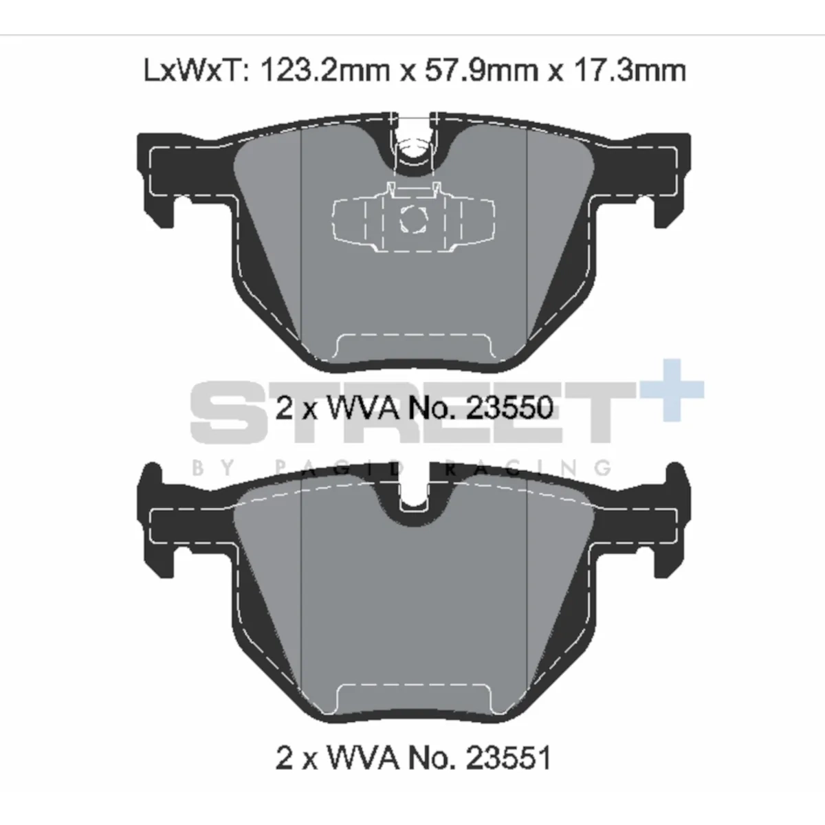 Plaquettes de frein racing HA T8298SP2001 Street+ PAGID compatibles avec BMW