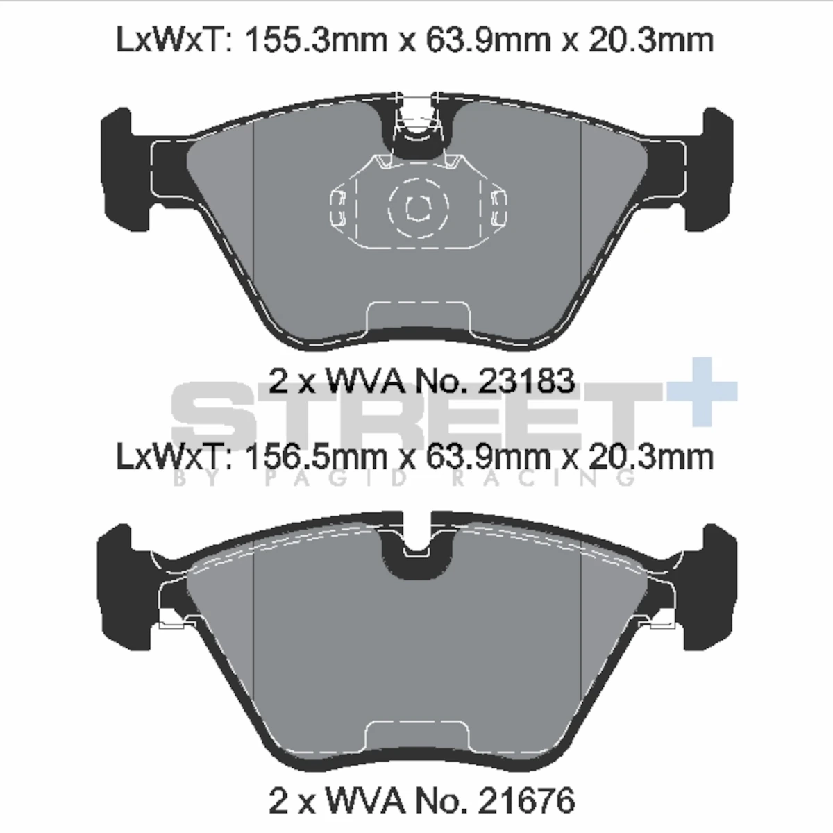 Plaquettes de frein racing VA T8221SP2001 Street+ PAGID compatible avec BMW