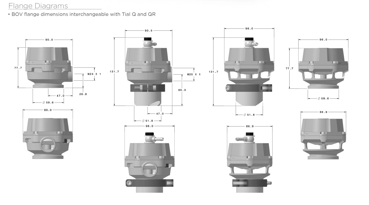 GVB-50R und GVB-50A Technische Zeichnung