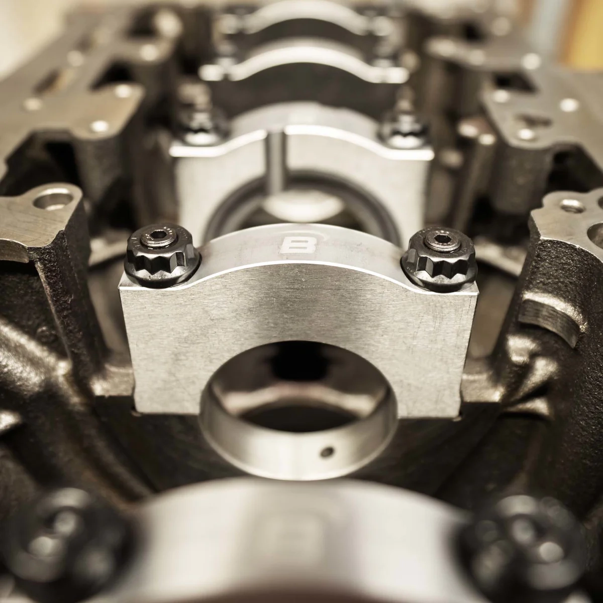 Vue détaillée du palier de vilebrequin d'un moteur