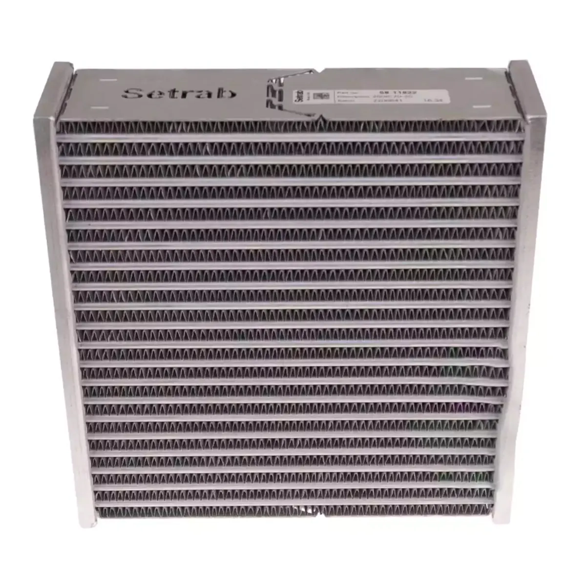 Vista frontal del núcleo de intercooler Setrab ProLine IC 250IC-20, medidas 250 x 276 x 70 mm, ligero y resistente a la corrosión para alta disipación térmica con baja pérdida de presión, artículo 58-11822