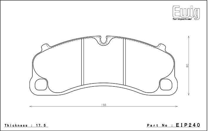 Endless brake pads EIP240 MX72 suitable for VA Porsche