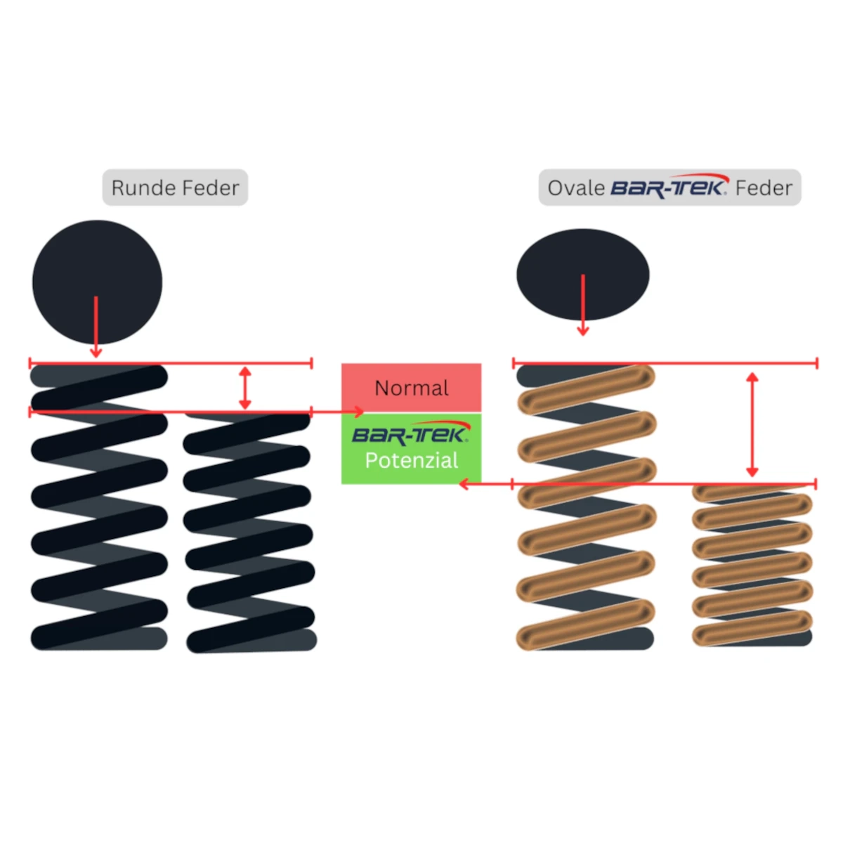 Sport-Ventilfedern-Satz Ovale Federn