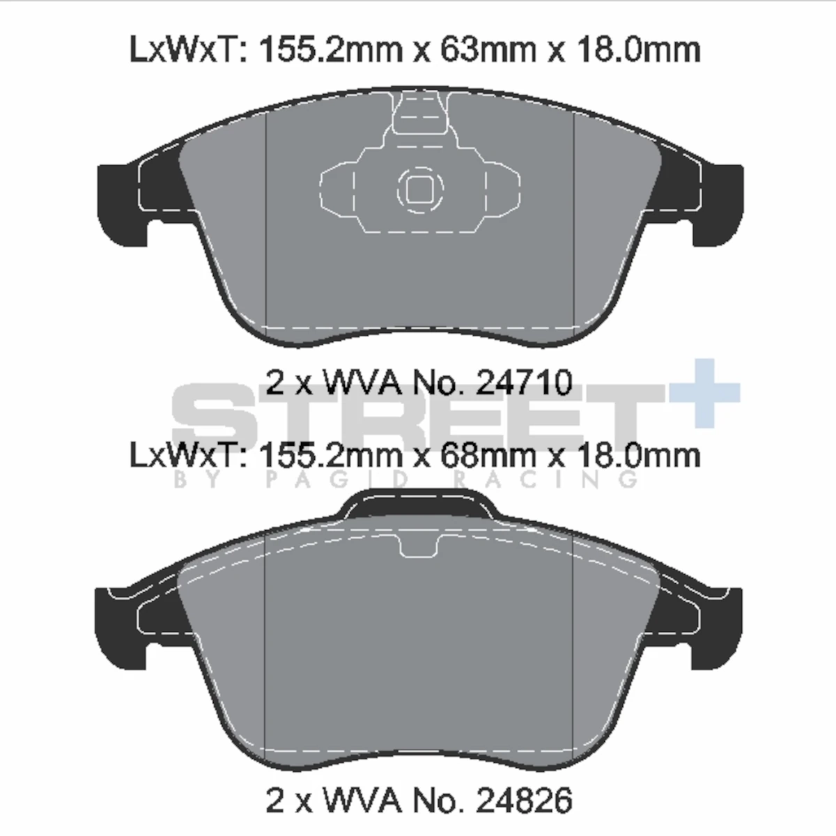 Plaquettes de frein Renault Racing VA T8191SP2001 Street+ PAGID