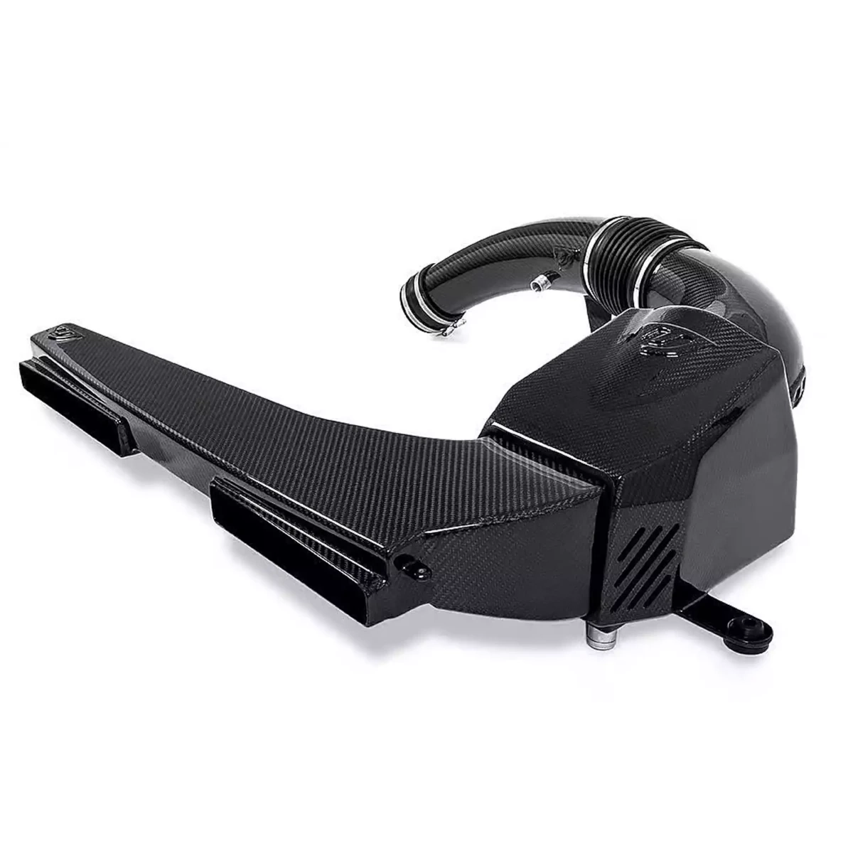 Le kit d’admission carbone haut débit Unitronic pour 2.5 TFSI EA855 evo est présenté avec airbox carbone, conduit d’air et tube d’admission 4 pouces pour Audi RS3 et TT RS.