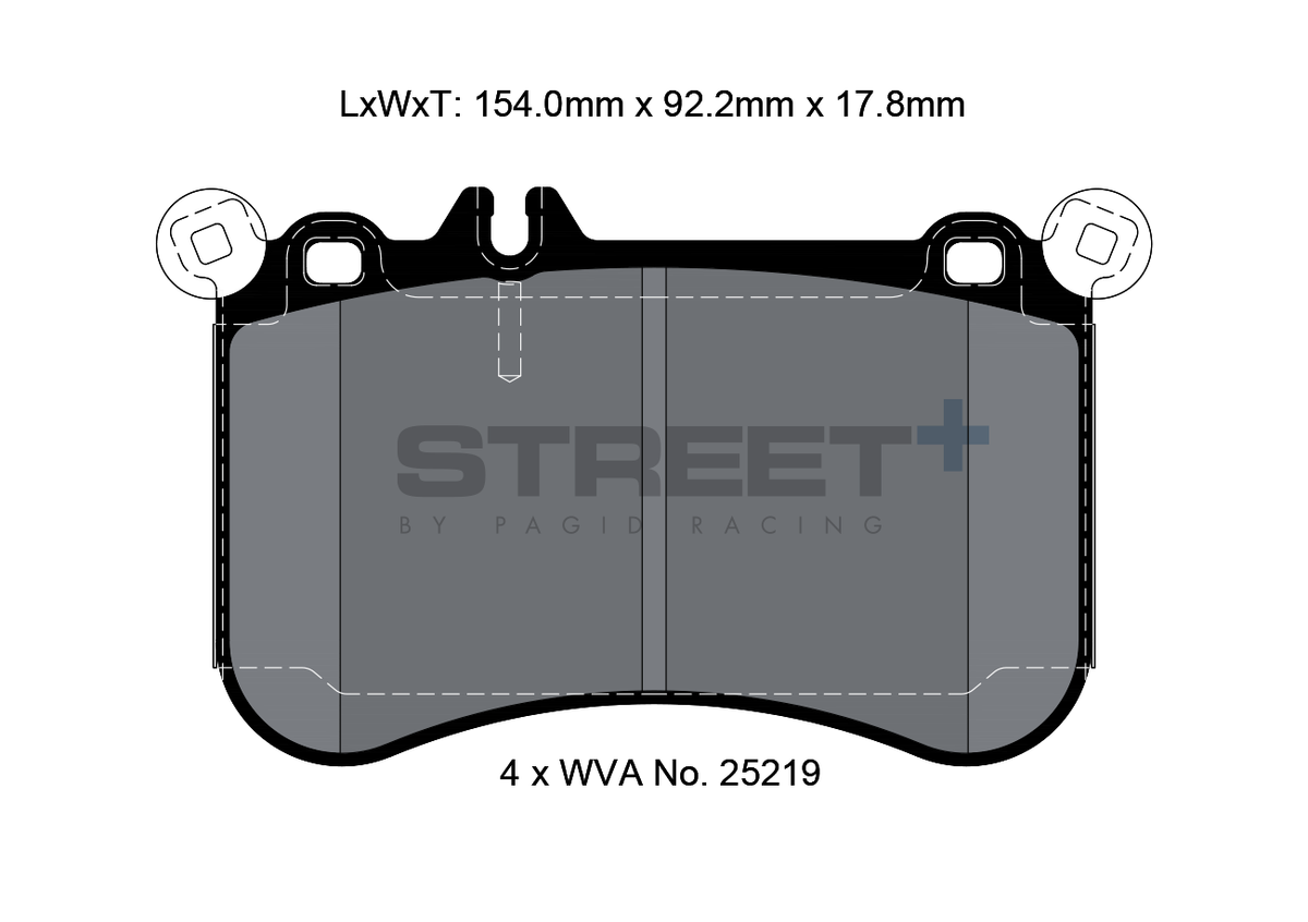 Plaquettes de frein Mercedes Racing VA T8116SP2001 Street+ PAGID 