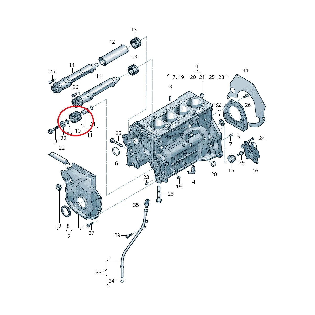 2.0L TSI EA888 Gen.3 MQB Rueda intermedia de la cadena de distribución de la cadena de control BAR-TEK®