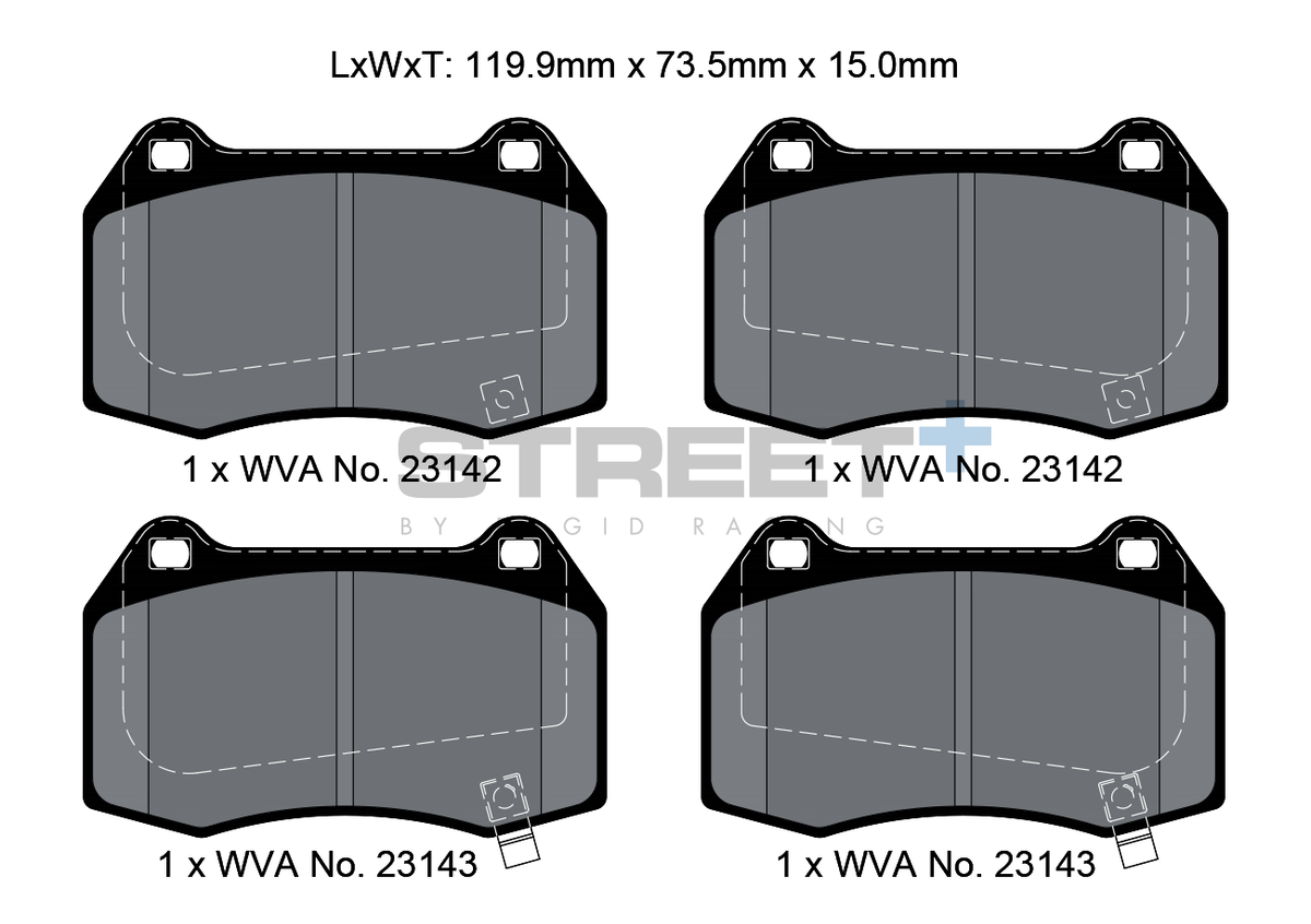 Nissan 350Z Pastillas de freno de competición VA 1427 Street+ PAGID